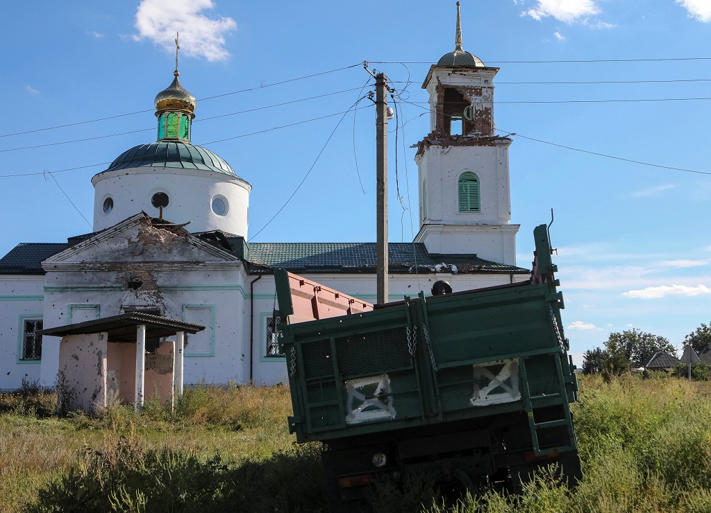 As tropas ucranianas recuperaram recentemente o controlo da vila de Hrakove, na região de Kharkiv