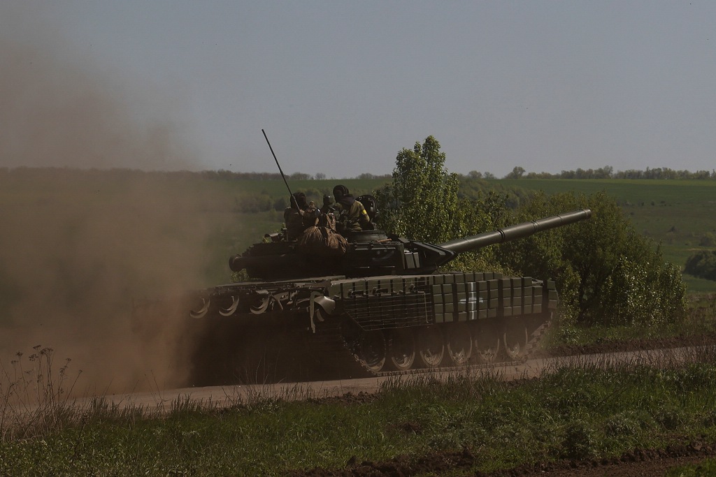 Tanque ucraniano em Bakhmut